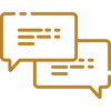 Line Drawing Icon of Two Speech Bubbles