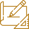 Line Drawing Icon of Drafting Materials
