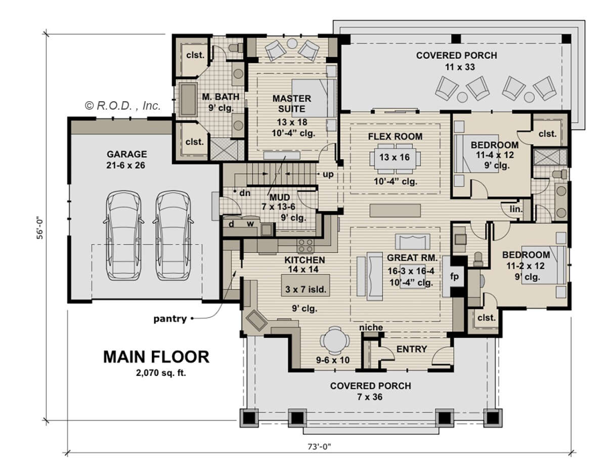 Floorplan of The Craftsman Home by America's Best House Plans First Floor Floorplan of The Craftsman Home by America's Best House Plans First Floor