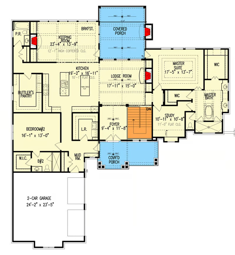 Floorplan of First Level of The Craftsman Lake House with Walkout Basement by Architectural Designs and Triple Crown in Raleigh Floorplan of First Level of The Craftsman Lake House with Walkout Basement by Architectural Designs and Triple Crown in Raleigh